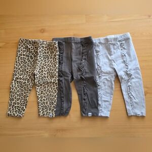 Leopard, Gray, and Brown Ruffle Kids Leggings Honest Co 6-9M